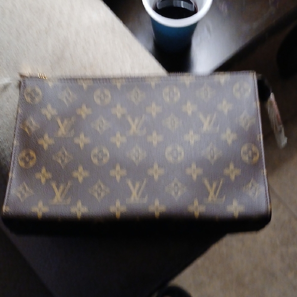 Louis Vuitton Brown and Tan Monogram Pouch - Picture 1 of 1